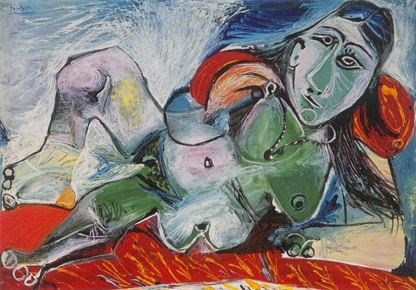Пабло Пикассо "Лежащая обнаженная в колье." (1968 год)