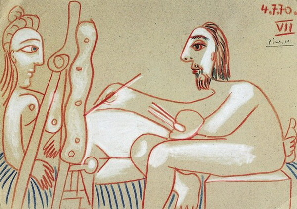 Пабло Пикассо "Художник и его модель 3." (1970 год)