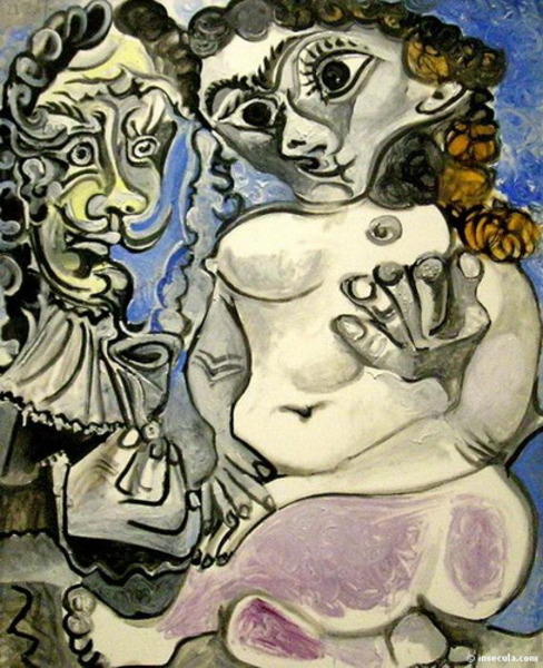 Пабло Пикассо "Кавалер и сидящая обнаженная." (1967 год)