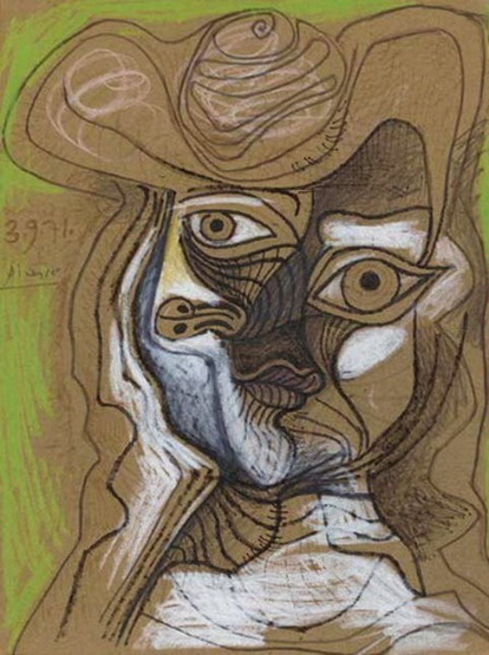 Пабло Пикассо "Голова в шляпе." (1971 год)
