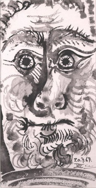 Пабло Пикассо "Голова мужчины." (1967 год)