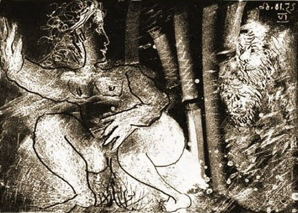 Пабло Пикассо "Сюзанна и старцы 1." (1966 год)