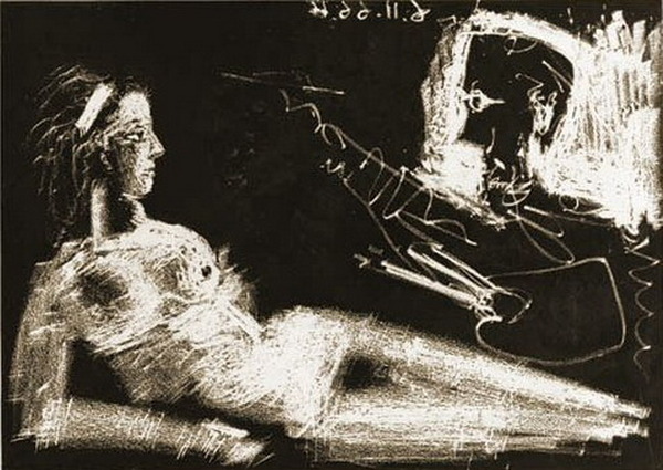 Пабло Пикассо "Художник и модель." (1966 год)