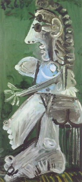 Пабло Пикассо "Сидящая обнаженнная." (1968 год)