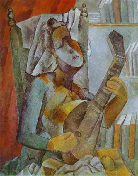 Пабло Пикассо "Женщина с мандолиной." (1909 год)