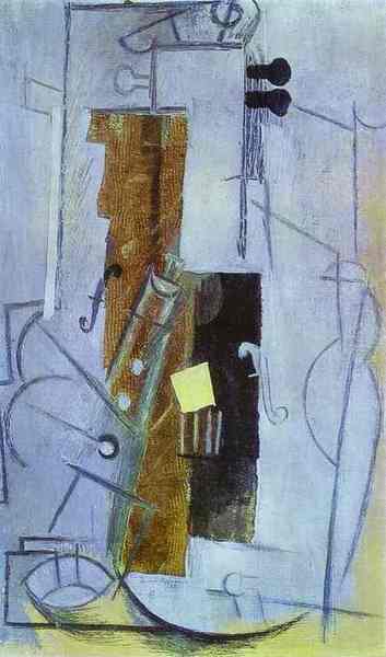 Пабло Пикассо "Кларнет и скрипка." (1913 год)